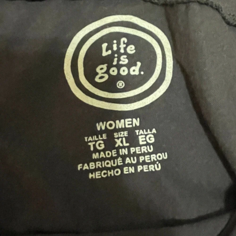 Life Is Good brown A-Line Skirt with Painted Floral Motifs